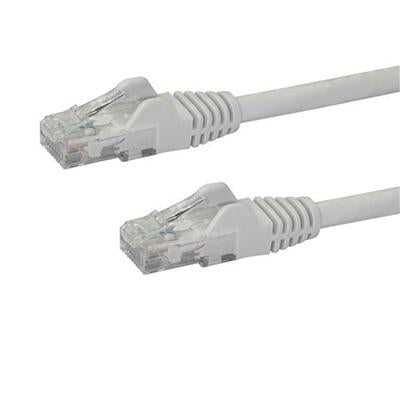6 ft White Cat6 Ethernet Patch Cable with Snagless RJ45 Connectors