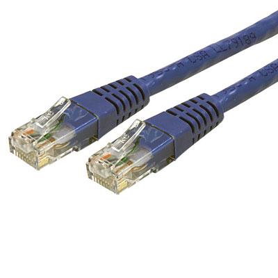This 1ft Molded Cat 6 UTP Patch Cable is ETL verified to meet or exceed Category 6 performance standards and features a durable blue jacket that simplifies departmental color coding and offers rugged flexibility for Ethernet network connections.