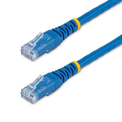 This 6ft Molded Cat 6 UTP Patch Cable is ETL verified to meet or exceed Category 6 performance standards and features a durable blue jacket that simplifies departmental color coding and offers rugged flexibility for Ethernet network connections.