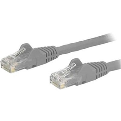 6in Gray Cat6 Ethernet Patch Cable with Snagless RJ45 Connectors