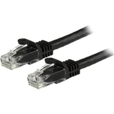 1 ft Black Cat6 Ethernet Patch Cable with Snagless RJ45 Connectors