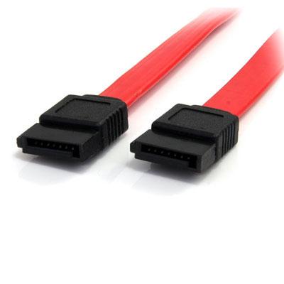 This 24in SATA (Serial ATA III) Cable measures 24in in length letting you position SATA drives as needed and features a thin flexible design to improve system airflow and routability within the computer case.